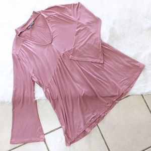 NWOT 89TH & MADISON Bell Sleeve Blouse Pink Medium